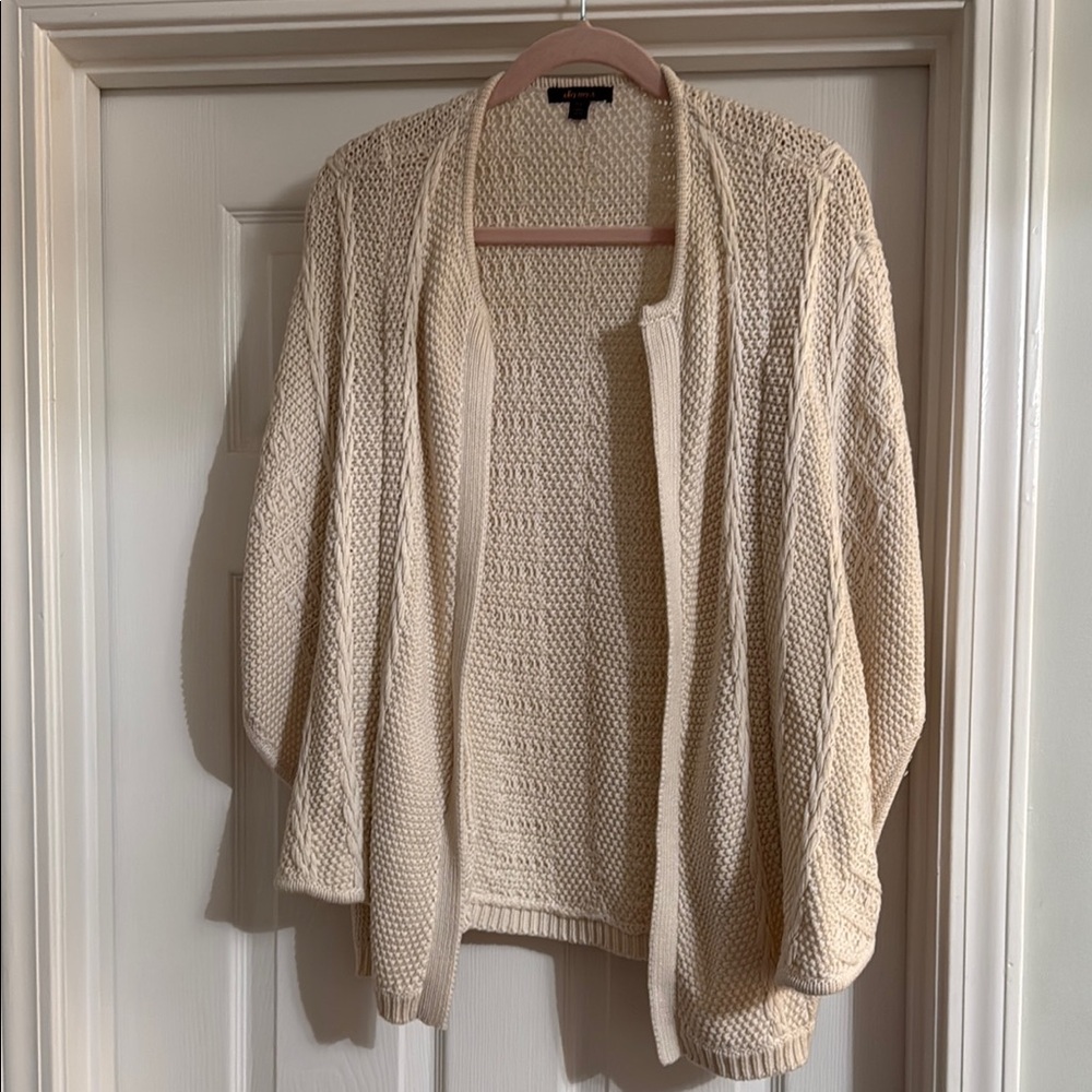 Ella Moss Cream Cable Knit Cardigan Sweater